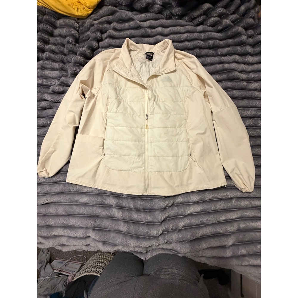 The North Face Womens 3X Cream Full Zip Quilted Hybrid Insulated Jacket